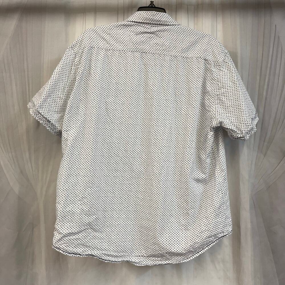 Burnside White Micro Print Button Down Shirt Men’… - image 3